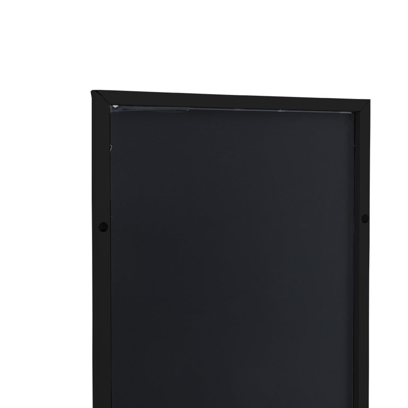 Heulyn Rectangle Metal Frame Over the Door Full Length Mirror, 118cm x 28cm, Black