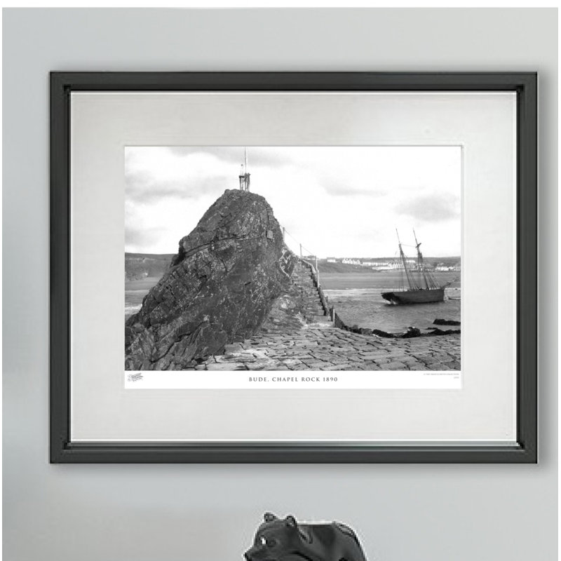 Bude, Chapel Rock 1890 - Single Picture Frame Print, 60cm H x 80cm W x 2.3cm D
