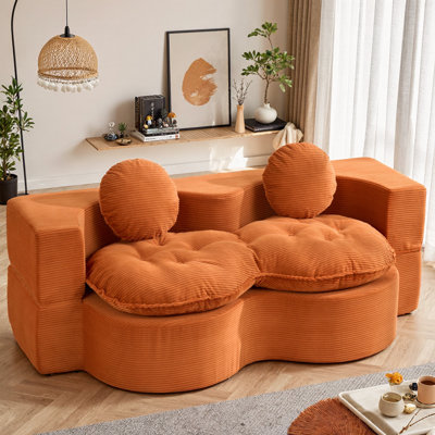 Canapé-lit convertible moderne avec coussin en mousse, lit d'invité double pliable