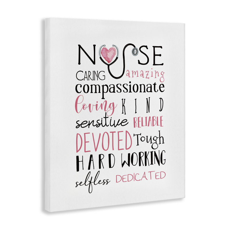 «Nurse Inspirational» par Elizabeth Tyndall - impression d'art textuel, H 20 po x l 16 po