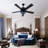 52" Ceiling Fan With Tiffany Style Stained Glass Shade