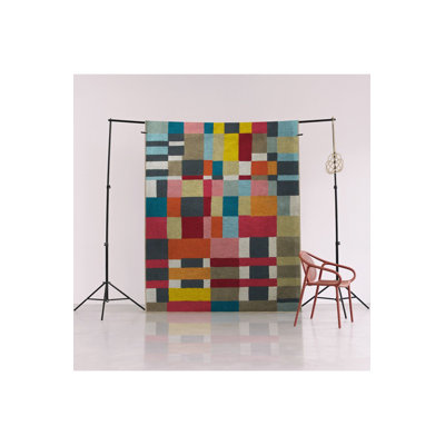 Multi Color Mixed Geometric Pattern Creative Modern Decorative Machine Washable Area Rug