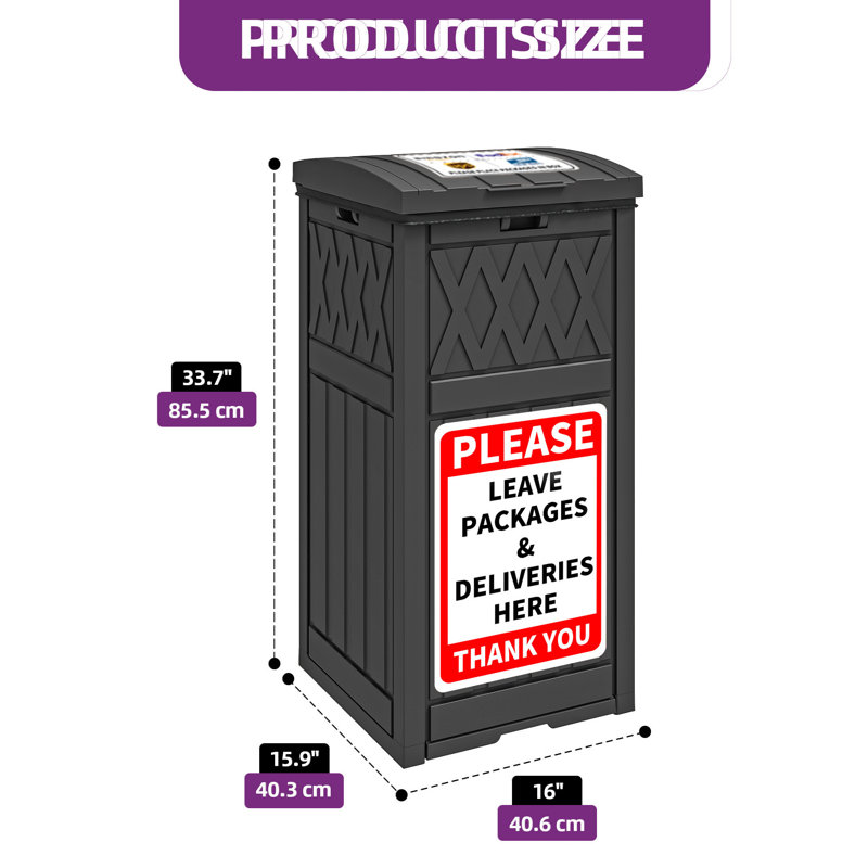 Boîte de livraison imperméable 31 gallons Balconera, Noir