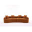 Canapé à compression Boneless: canapé 4 places avec tissu en chenille grain de bois, 4 coussins