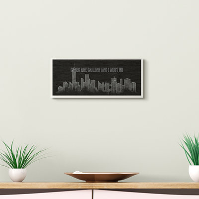 «Cities Are Calling Black Landscape Dessin», impression