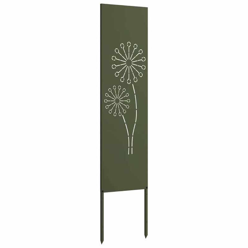  Garden Privacy Screen Silver 32 X 140 Cm Stainless Steel, Olive Green