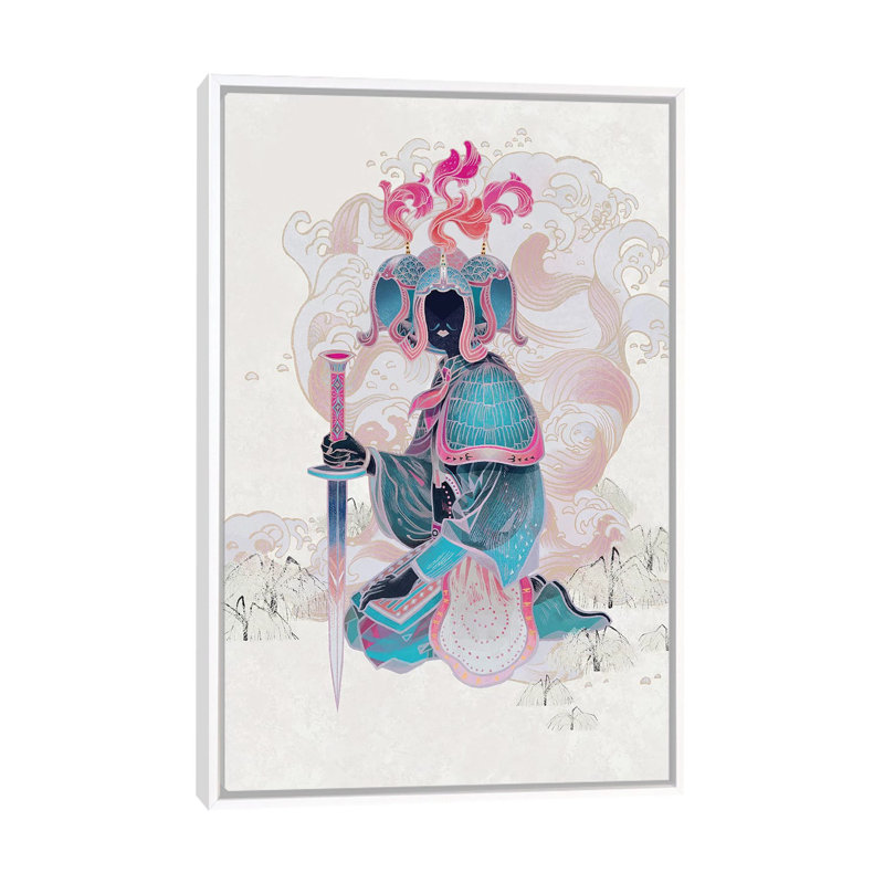 Porcelain Pillows V par Sija Hong - reproduction d'art, Pas de tapis, H 40 po x l 26 po x P 1,5 po, White Framed