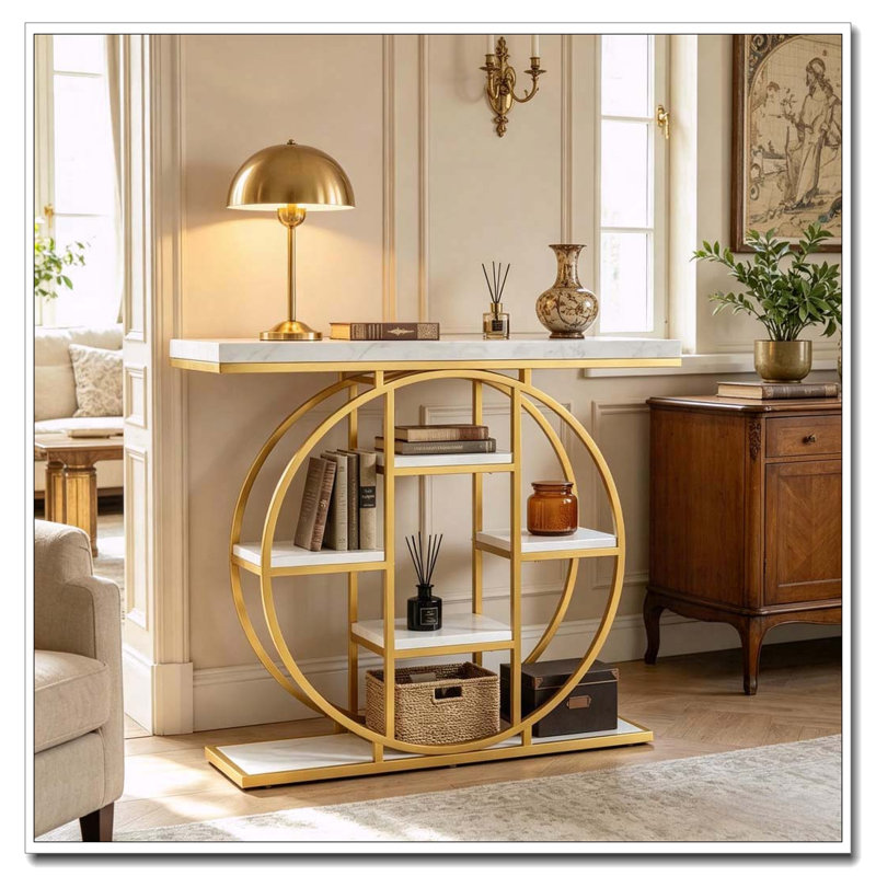 Console chic avec tablettes à plusieurs niveaux