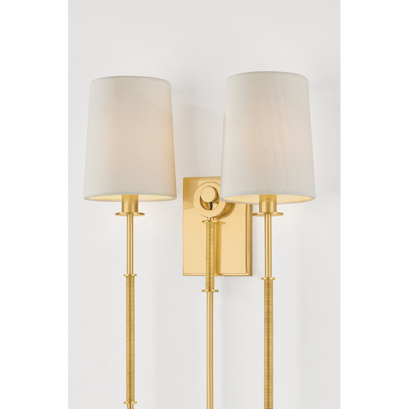 Glenmont Wall Sconce in Aged Brass and Distressed Bronze, Gold