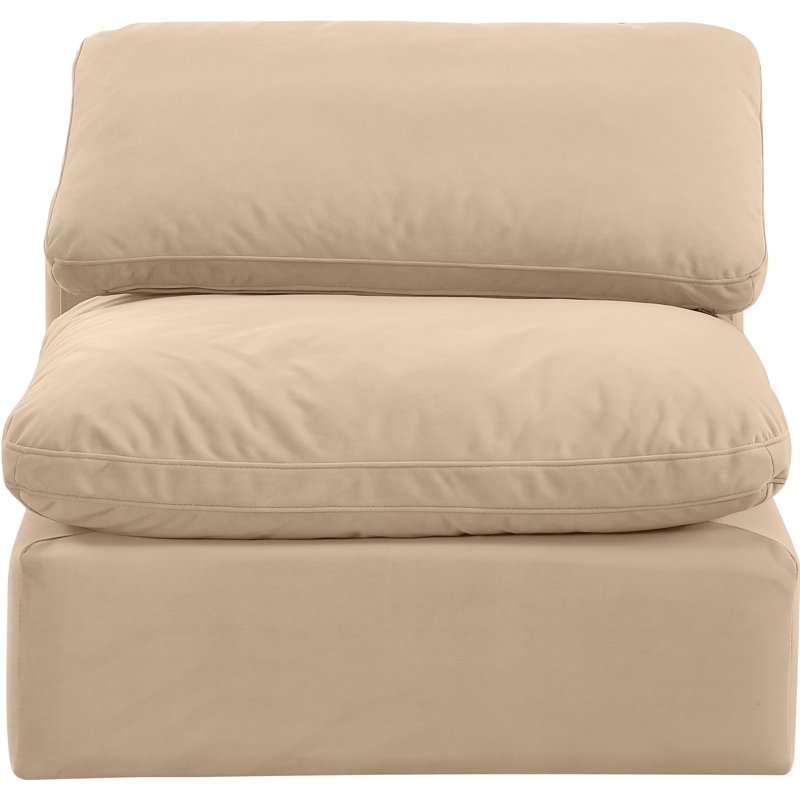 Fauteuil modulaire rembourré Musheerah Indulge, Velours beige