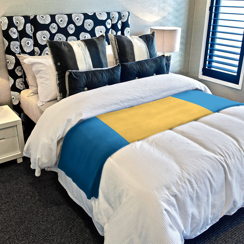 Oklahoma Quilted Throw Blanket, 50" W x 60" L, Basketball Blue/Yellow/Basketball Blue