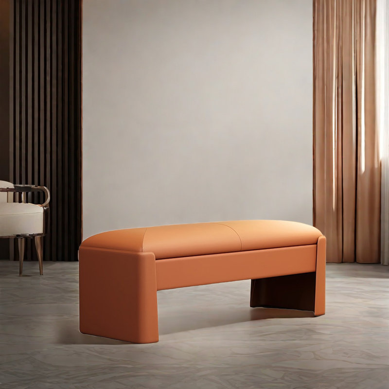Repose-pieds rembourré Courtneyann, Orange