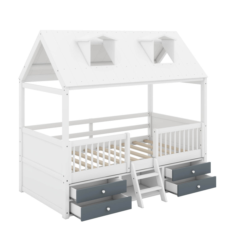 Lit en bois, Lit simple, Blanc