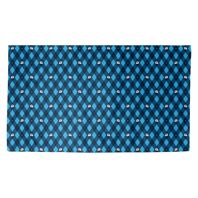 Tapis bleu argyle crâne Avicia, Rectangle 2 pi 2 po x 3 pi 4 po
