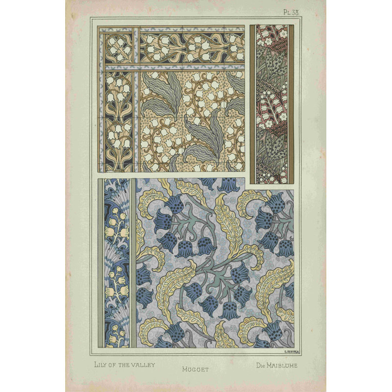 Nouveau design floral V, H 18 po x l 12 po