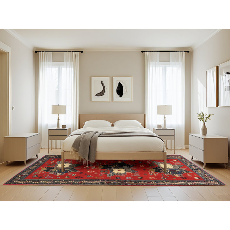 Tapis rouge à motif sud-ouest, Rectangle 5 pi x 8 pi