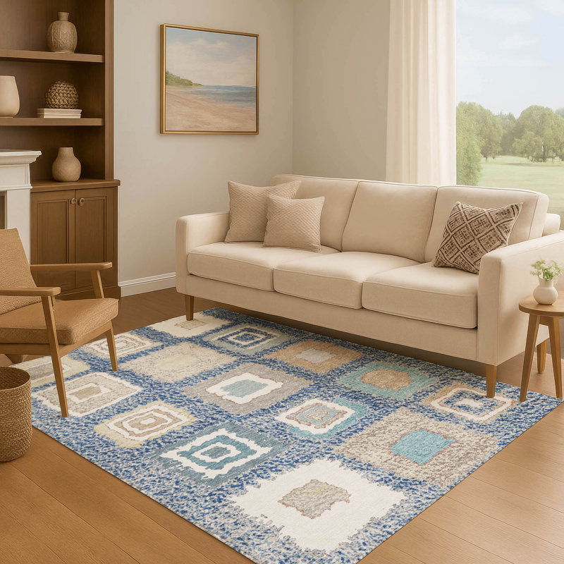 Premium Machine Washable Ariel Geometric Rug, Rectangle 2'6" x 3'10"