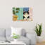 Curious Cat Peeking Playful Whimsical Contemporary Cat Plant Wall Art Print by Mathieu - Wrapped Canvas Print-728773532