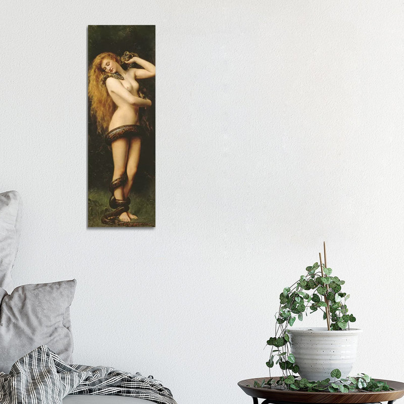 Lilith by John Collier - Wrapped Canvas Panoramic Painting, 30.48 cm H x 91.44 cm W x 1.91 cm D
