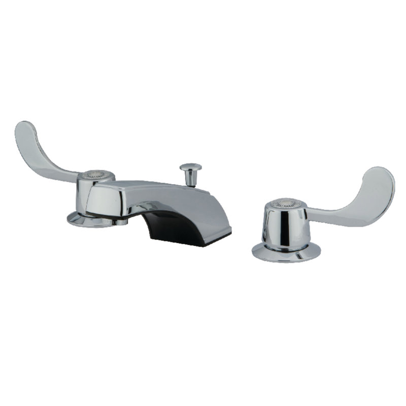 Widespread Bathroom Faucet with Drain Assembly, Polished Chrome