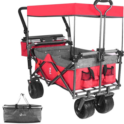 Steel Frame Foldable Camping Trolley Supports 220 lbs