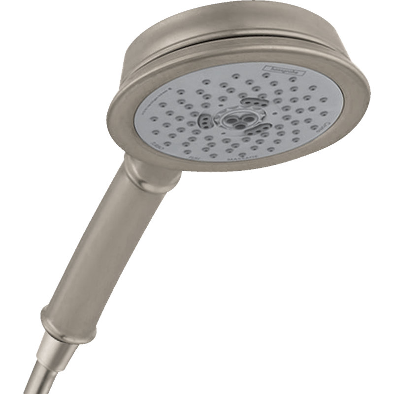 hansgrohe Croma 100 Classic Handshower 3-Jet, 1.5 GPM, Brushed Nickel