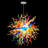 Semi-recessed Ceiling Light Fixture, Hand Blown Coloured Glass Chandeliers With Bulbs