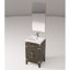 Ensemble de meuble-lavabo simple en chêne brun avec surface en acrylique scellée et miroir en H 24 po-762930347
