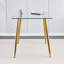 Table de salle à manger rectangulaire en verre avec pieds en métal