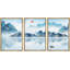 «Abstract Landscape Mountain Reflection», peinture sur toile flottante 3 pièces-70991587-70991588