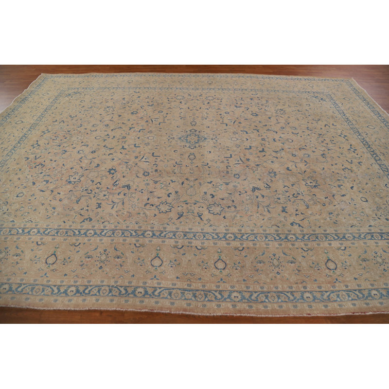 Tapis persan traditionnel Kashan noué à la main 9 x 13
