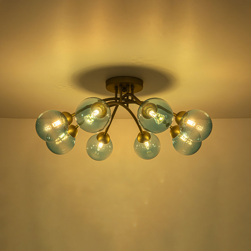Plafonnier semi-encastré 8 lumières, Bleu dégradé