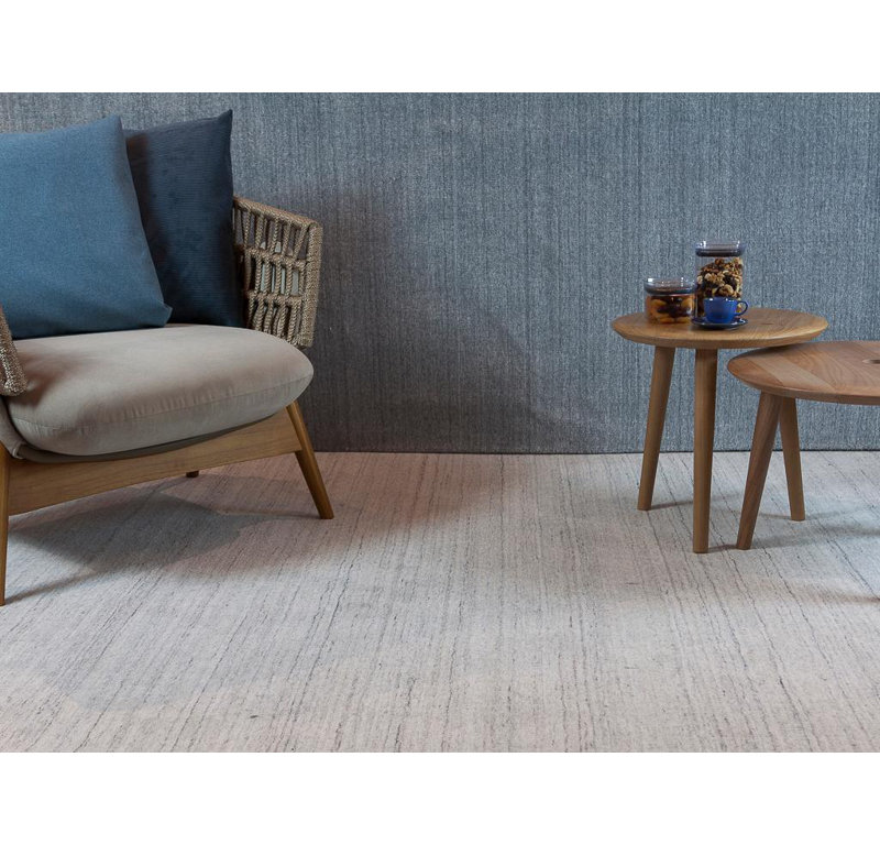 Puja Hand Loomed Area Rug in Taupe, Rectangle 5' x 8'