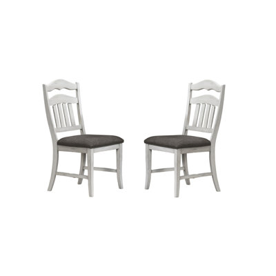 Chaises à dossier blanc antique de style moderne, 2 pièces avec chaises de siège et de dossier, coussin en mousse