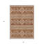 Tapis intérieur / extérieur lavable 3 pi x 5 pi orange et ivoire Southwestern