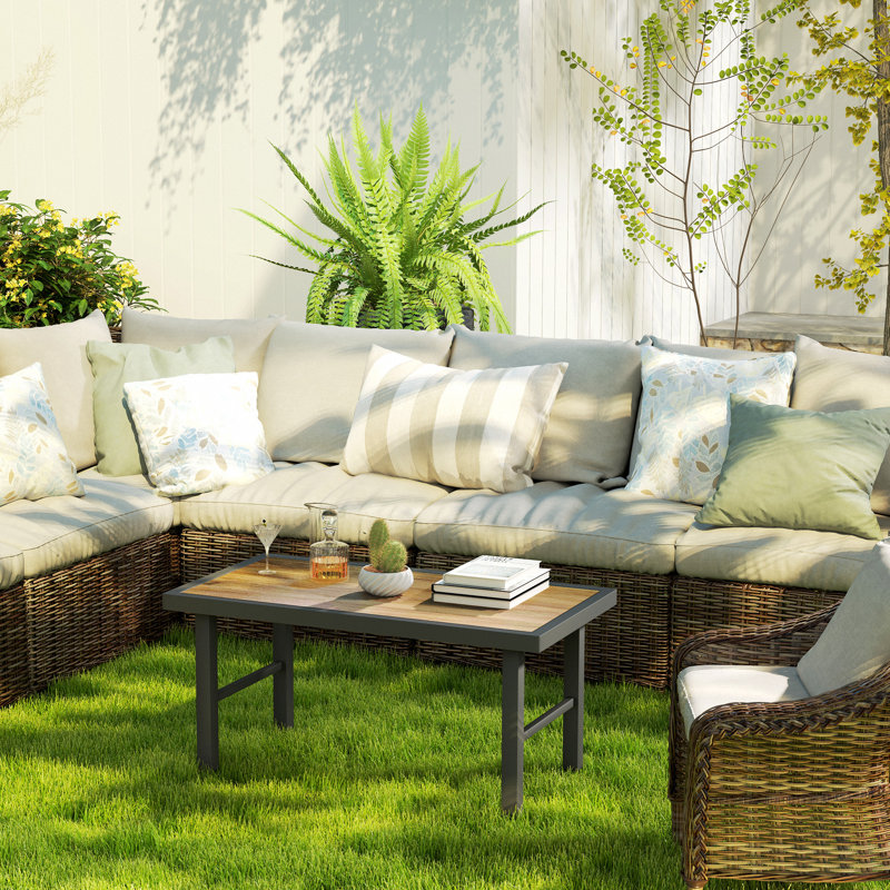 Rectangular 100Cm L Outdoor Coffee Table, Brown