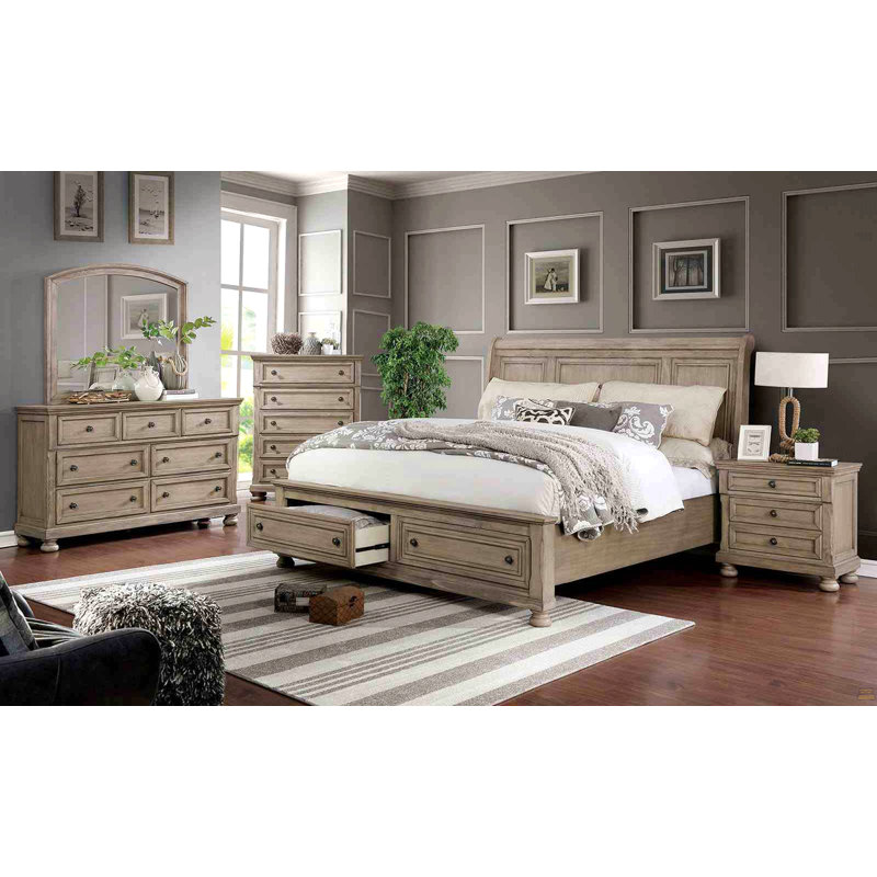 1Pc Nightstand Hidden Drawers USB Port Bun Feet