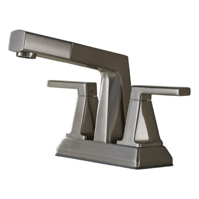 ALPHAUCET Centerset Two-Handle Pull-Out Sprayer Bathrrom Faucet in Brushed Nickel