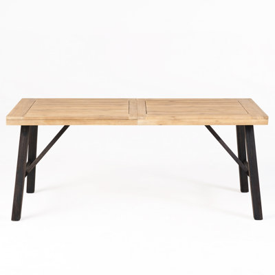 Dining Table - Wood Slat Design, , 300 Lbs Weight Capacity, Grey Finish, 68.53 In D X 35.2 W 28.38 H Construction, Weather Panel Color,