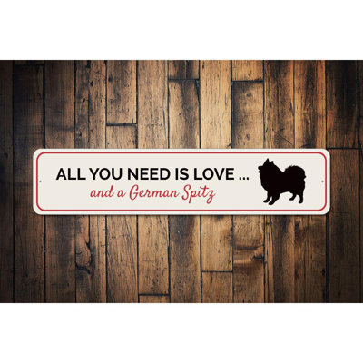 Love Dog Aluminum Sign
