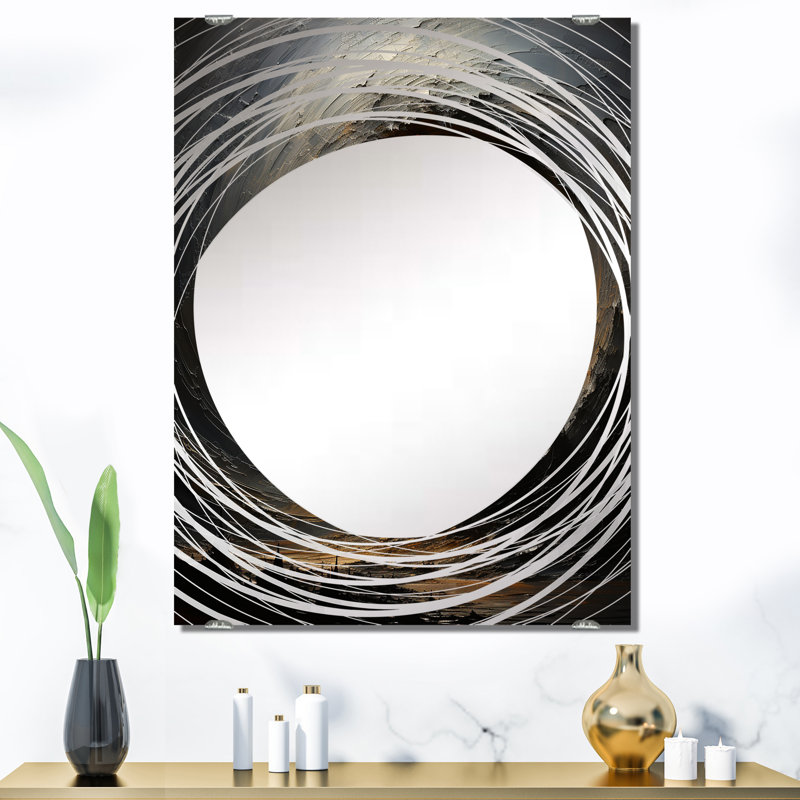 Grand miroir mural Lapscher - Spirales abstraites MIR137988, 40 po x 30 po