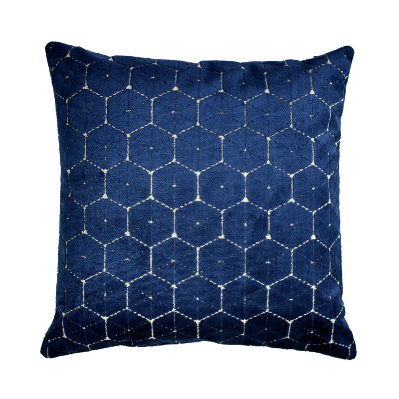 Coussin décoratif à Aberdeen - Océan, Indigo, 20 po x 20 po