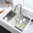 Stain 30 In Drop-In Kitchen Sink With Large Capacity & 3.5" Drain Rust Stainless Steel Basket Strainer Extra Basin