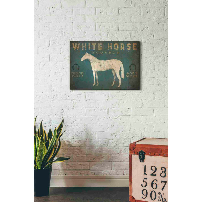 «White Horse No Kentucky» par Ryan Fowler, art mural sur toile, H 18 po x l 26 po x P 0,75 po