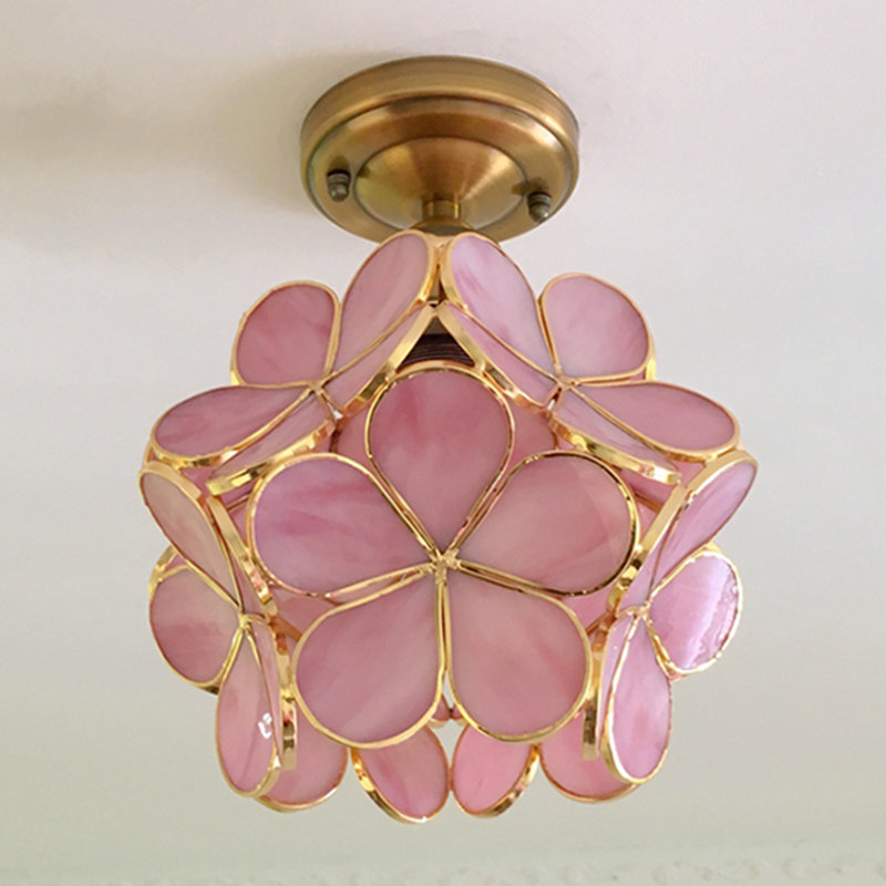 Plafonnier semi-encastré Hannelise, Rose