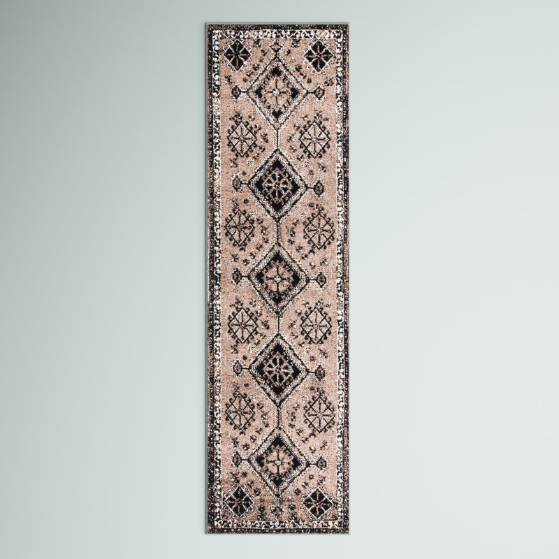 Tapis brun / noir Jaclyn Southwestern, Tapis de couloir 2 pi 3 po x 8 pi