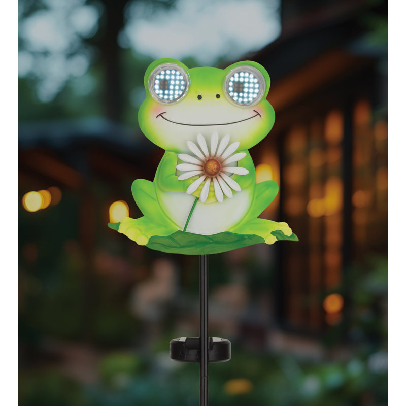 Eye Roller Solar Stake - Frog
