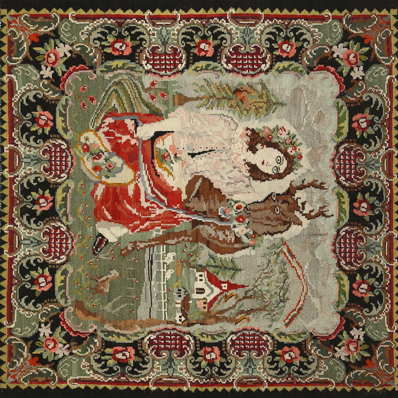 Tapis vert/rouge, Carré 8 pi