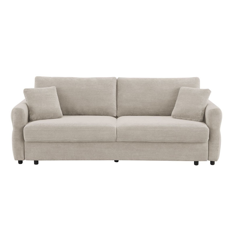 Canapé-lit en tissu avec rangement Haran, Beige