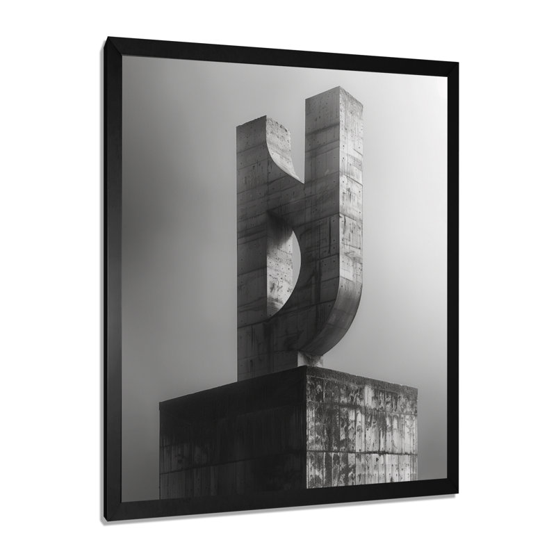 Monochromes architecturaux d'art III, reproduction d'art mural, H 16 po x l 32 po, Cadre simple noir